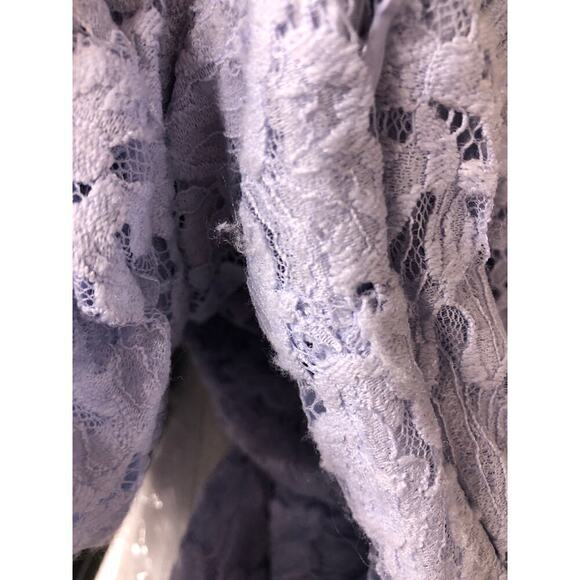 Free People Hailee Dress Lace Puff Sleeve A-Line Mini Twinkling Perry Blue NWT S - Picture 8 of 9